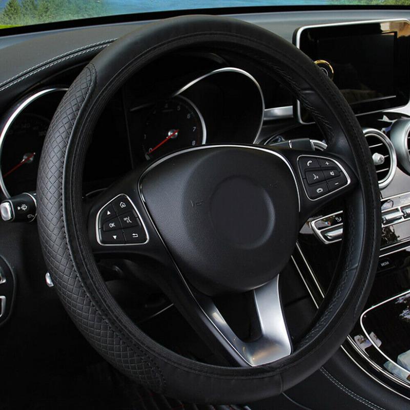 

Steering Wheel Covers 38cm/15" Car Cover Breathable Anti Slip PU Leather Suitable For Good Grip Auto Decor Accessories