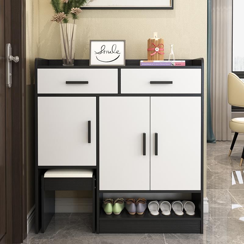 

Clothing & Wardrobe Storage Simple Modern Shoes Cabinet Household Entrance Multifunction Shelf Shoe Changing Stool Large Capacity Hall