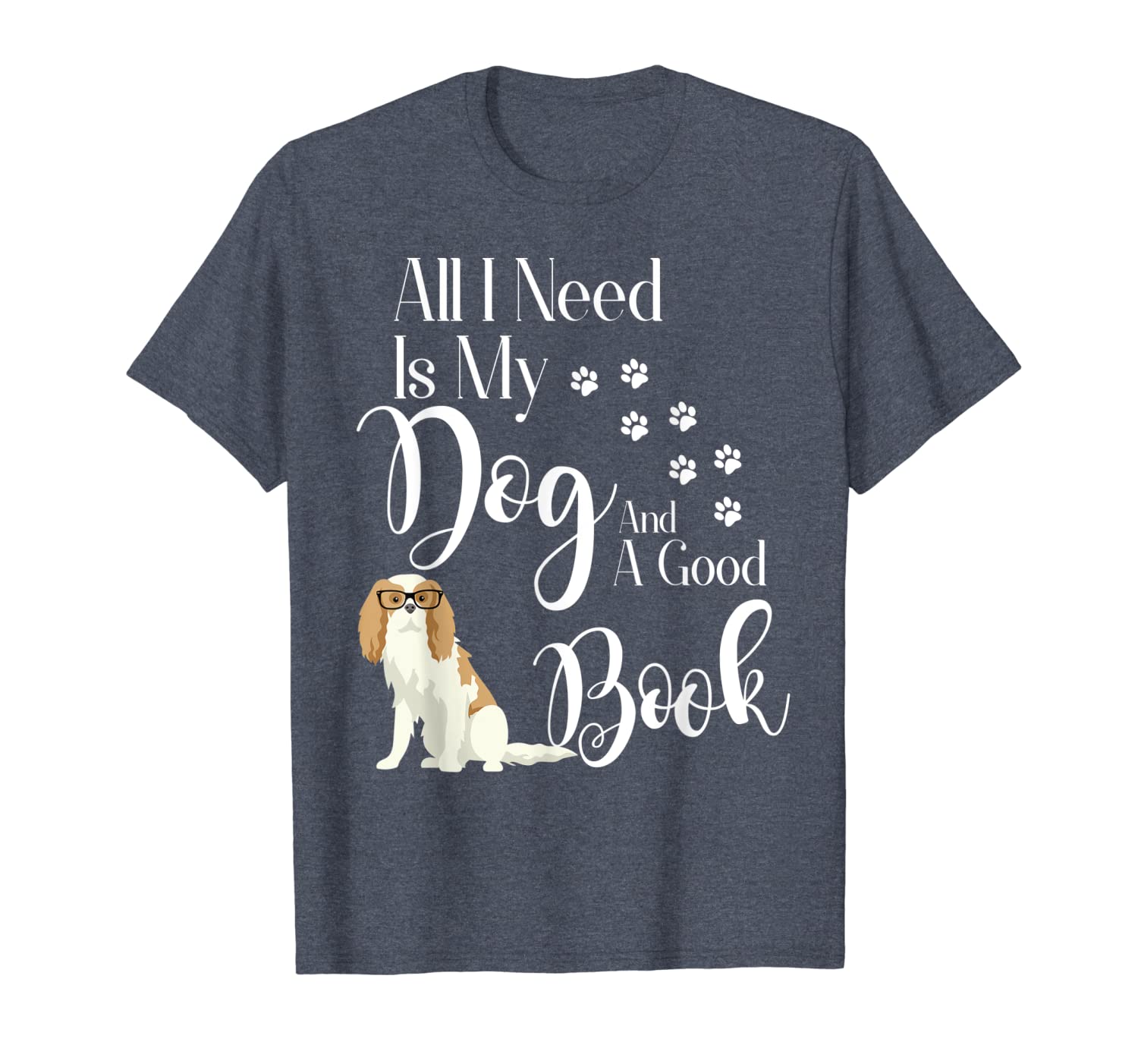 

cavalier king charles gifts reading book love reader t-shirt, White;black