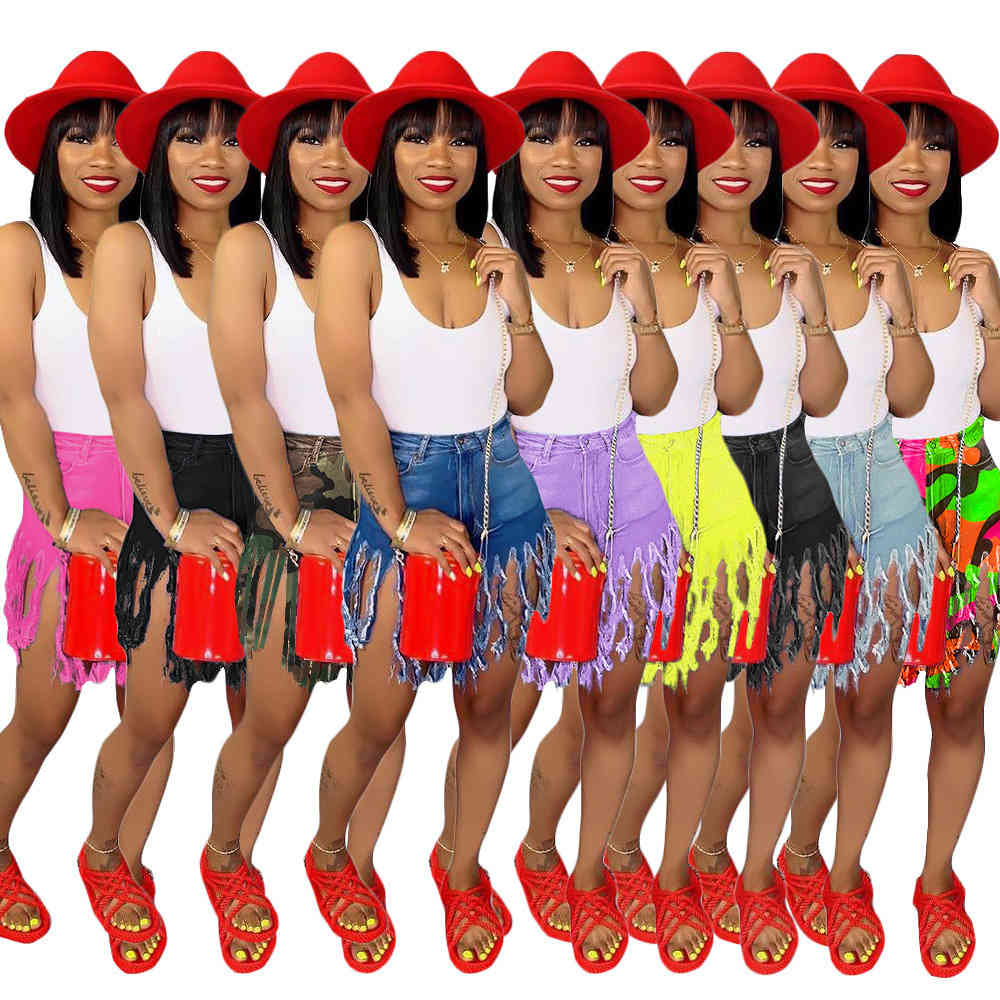 

Women Jeans Tassel Slimming Shorts Denim Casual Straight Pants Designer Summer Fashion Jeans 892, Mix colors