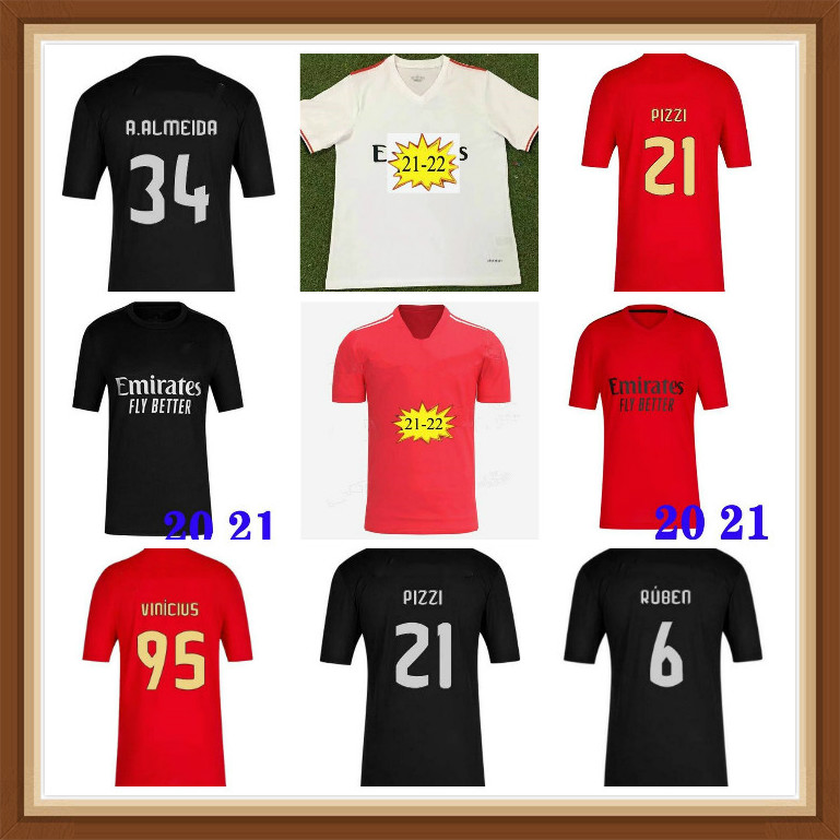 

2021 men SL Benfica Soccer Jerseys 2122 home PIZZI JONAS GABRIELB SEFEROVIC ZIVKOVIC SALVIO ELISEU FEJSA Football shirts, Black;yellow