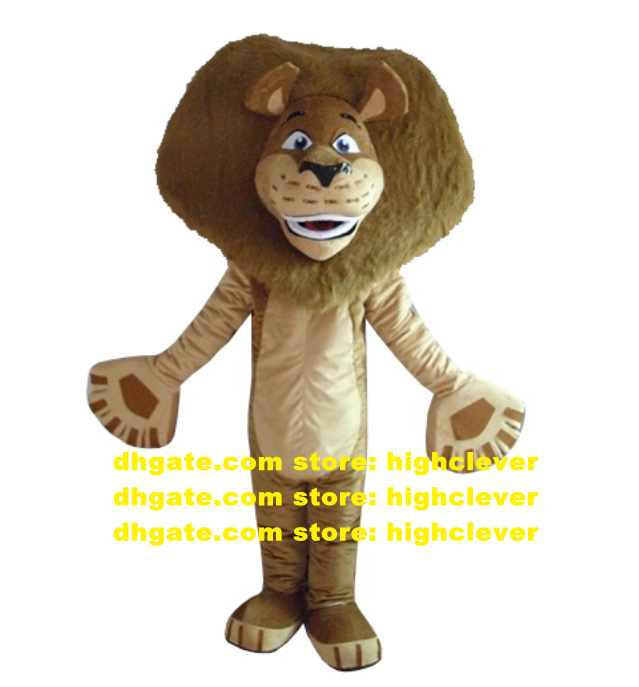 

Madagascar Lion Alex Mascot Costume Adult Cartoon Character Outfit Suit Manners Ceremonys Manner Ceremony CX4030 Free Ship, As in photos