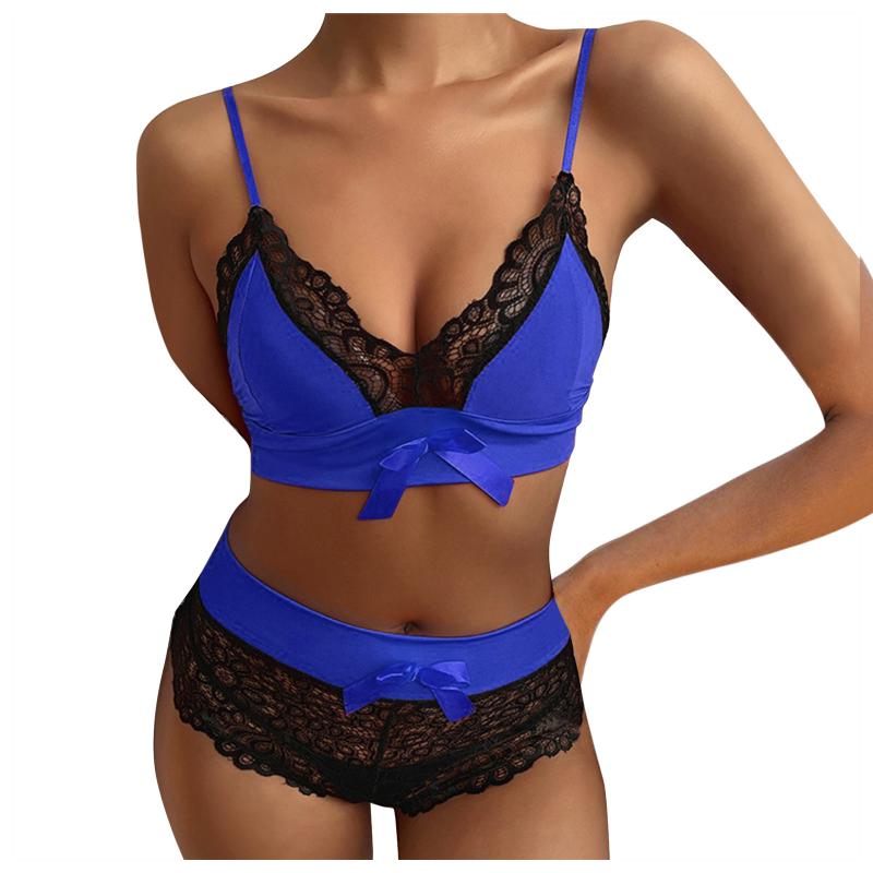 

Women's Panties Sexy Lingerie Underwear Set Women Lace Suspenders Bra Tops Shorts Underpants Pajamas Outfits Erotic Langerie Lenceria, Black;pink