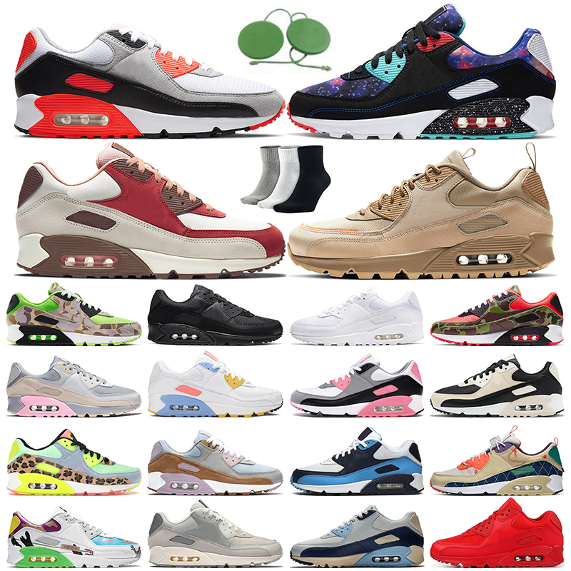 

90 men women running shoes 90s Triple Black Camo Infrared Hyper Grape Laser Blue Cool Grey Supernova Bright Violet Photon Dust trainers sports sneakers, 1 triple black 36-45