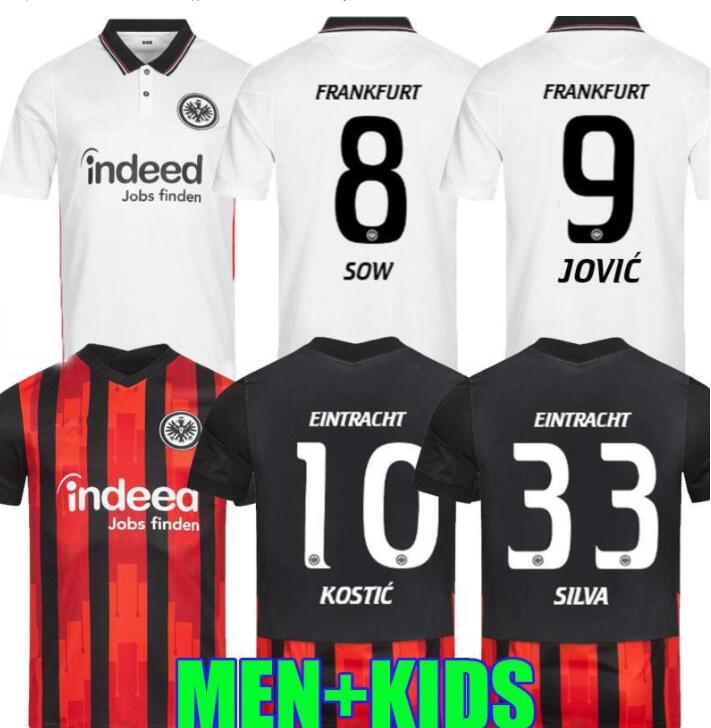 

2020 2021 Eintracht Frankfurt Soccer Jerseys Hinteregger Andre Silva KAMADA KOSTIC Jovic 20 21 football men and kids shirt, Black;yellow