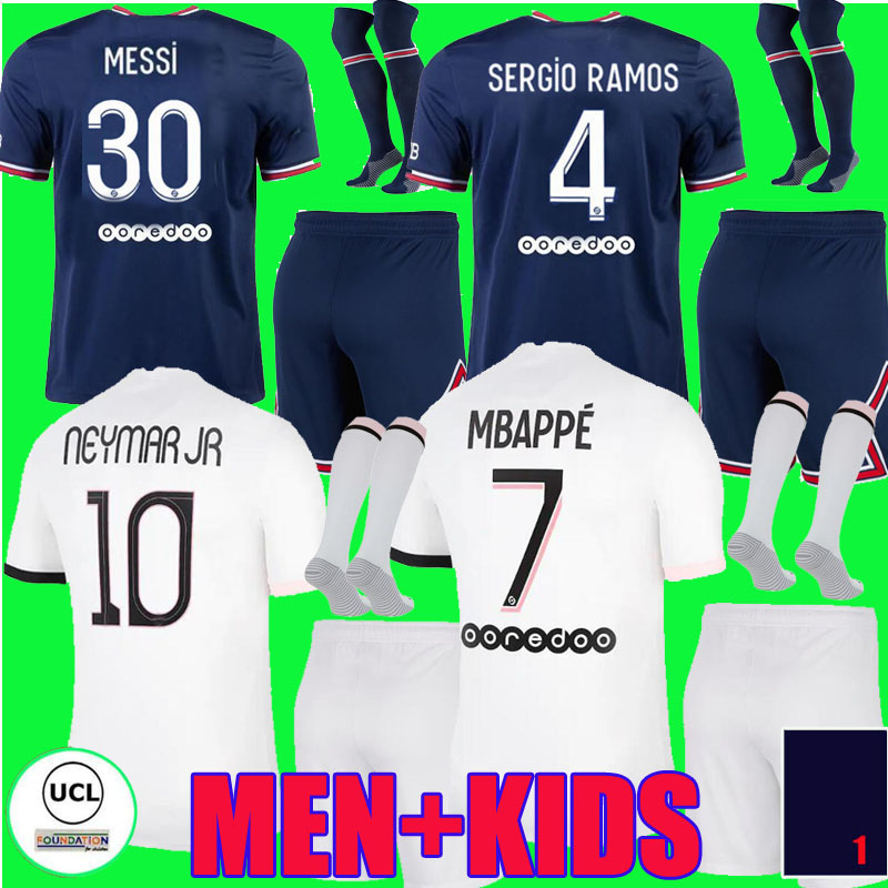 

adult kit 21 22 messi 30 SERGIO RAMOS Hakimi soccer jerseyS Maillots de football shirt 2021 2022 DI MARIA neymar MBAPPE Marquinhos men kids sets socks Wijnaldum PSg, Home kit