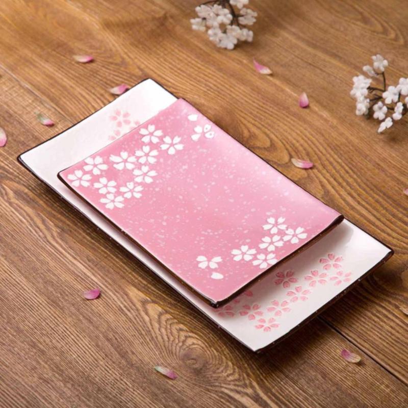 

Dishes & Plates Sakura Pattern Dinner Ceramic Plate Salver Dessert Dish Snack Cake Tray Restaurant Tableware Serving