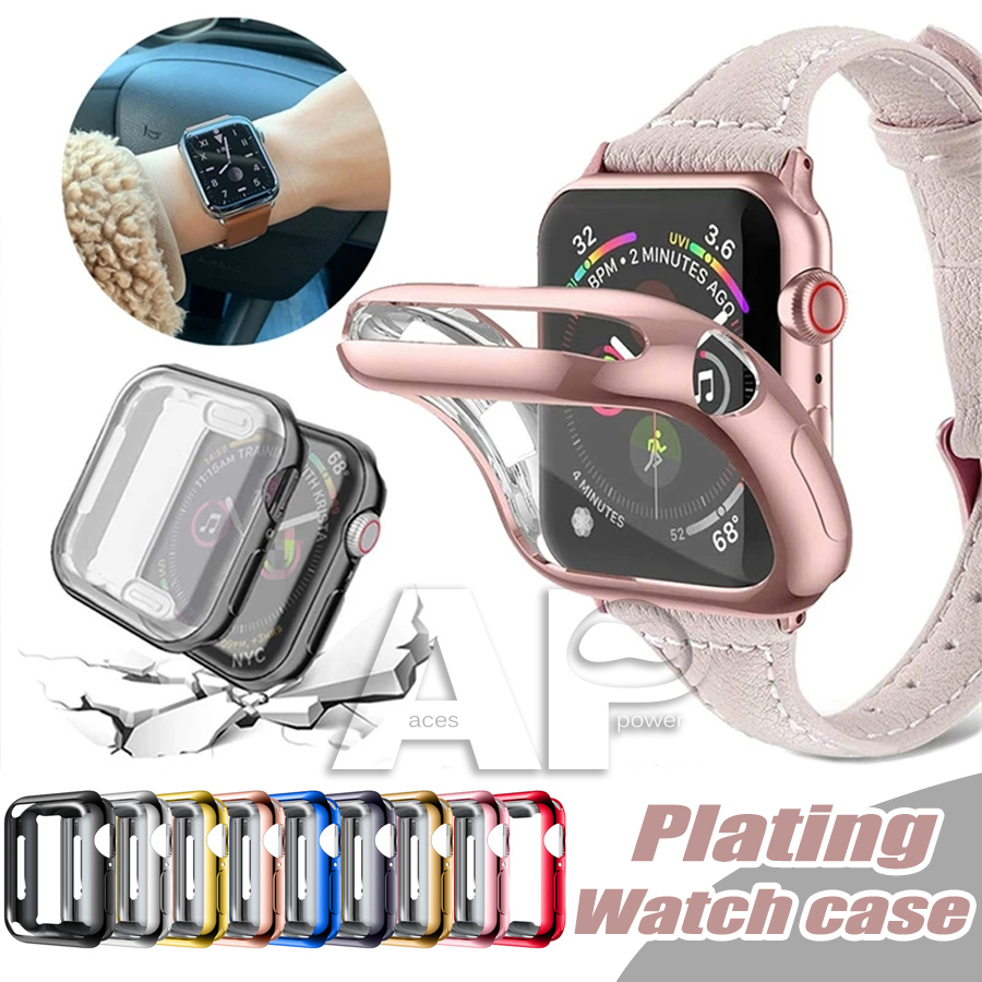 

Watch Cover case Apple Watches series 7 6 5 4 3 2 1 bands 42mm 38mm 40mm 44mm Slim TPU cases Mirror Protector for iWatch, Mix colors no package