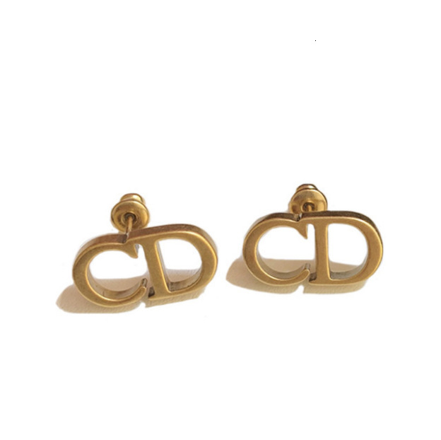 

Earrings d Family Letter Gold Versatile Female Mini Cd Earrings, Golden;silver