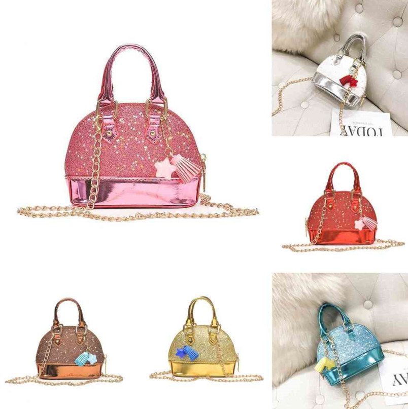

Children Mini tote Shoulder Bags Girls handbag fashion designer Purse Kids Shell Sequin Bag Chain Cute Handbags 8 color H52EF6G, Mix design or list