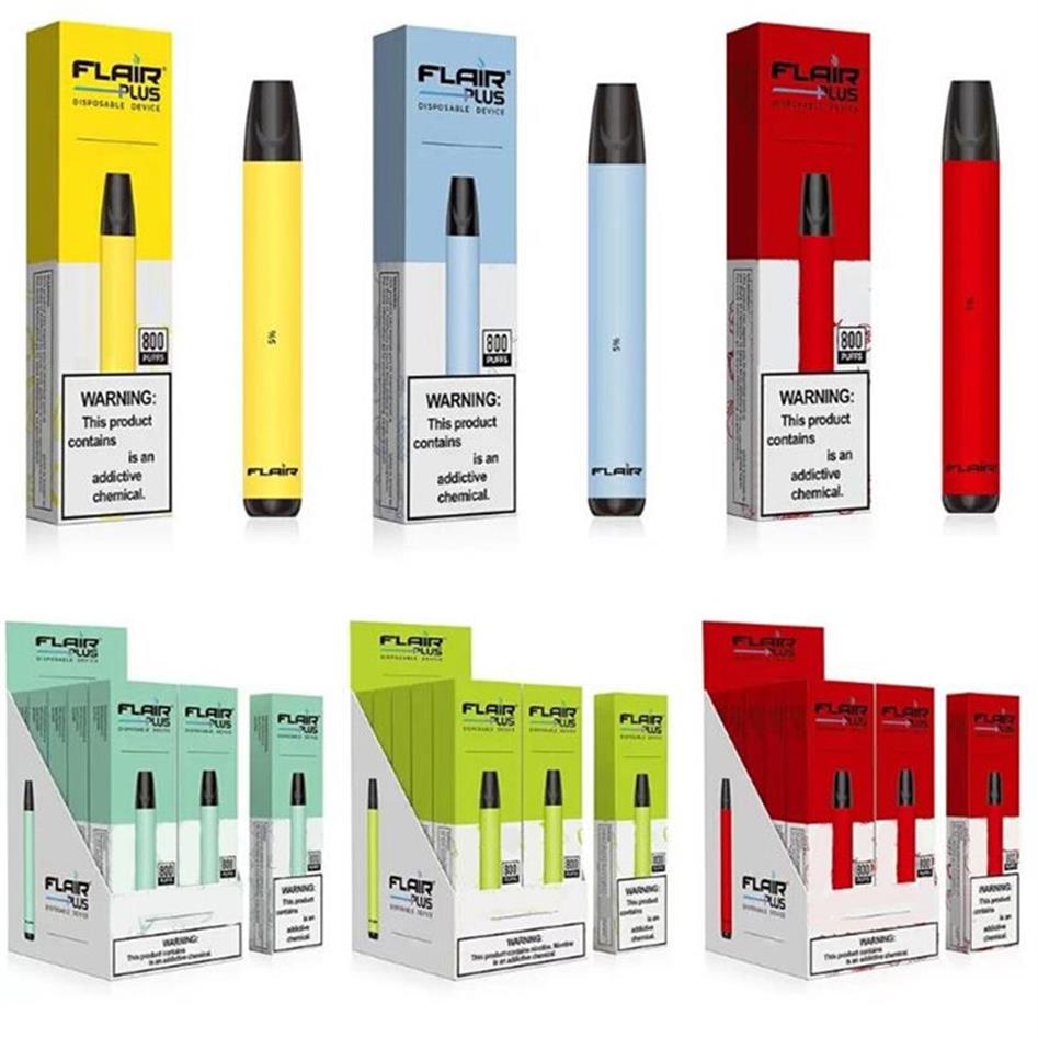 

Flair Plus Disposable Vape E cigarettes 800 Puffs Pen Devices 3.5ml Pods Cartridges Vaporizers 550mAh Battery Vapor a32 a49