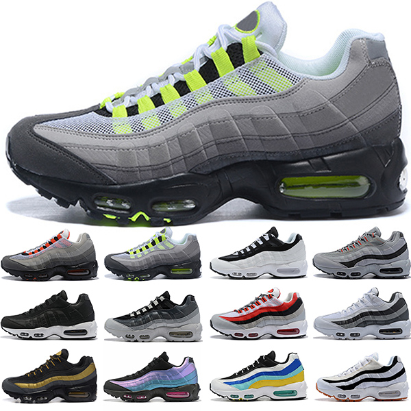 

Men Women Running Shoes Triple Black White Laser Purple Aqua Neon Solar Red 95s Mens Womens Trainers Outdoor Sports Sneakers Online Sale, 2 white 40-45