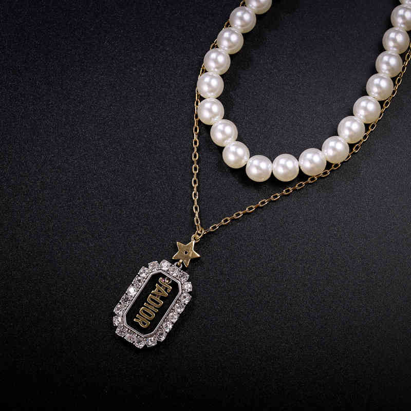 

74% OFF family new letter pearl double fashion CD net red star same women's necklaces