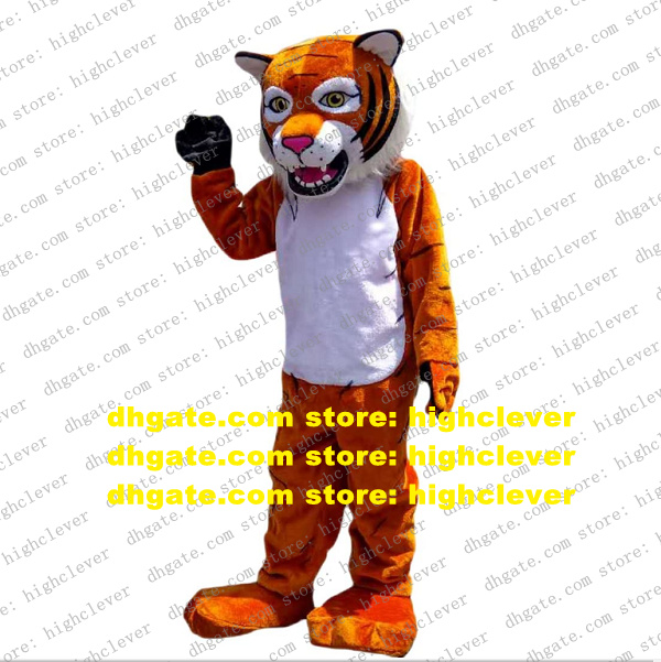 

Orange Yellow Long Fur Tiger Wildcat Caracal Ocelot Mascot Costume Adult Cartoon Open A Business Children Program zz7998, As in photos