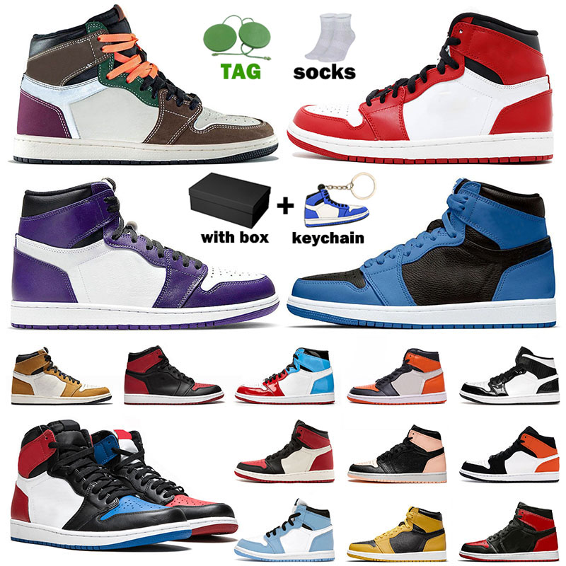 

With Box men woemn Basketball Shoes 1 1s Jumpman1s Dark Marina Blue Chicago Beginnings Pack Red Sport Trainer womens Court Purple Jumpman Vintage Sneakers, T10 36-46 royal toe