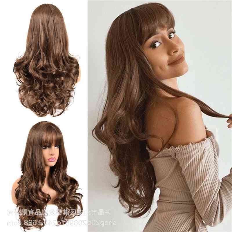 

curly hair big long wave fashion air bangs chemical fiber cover simulation scalp
