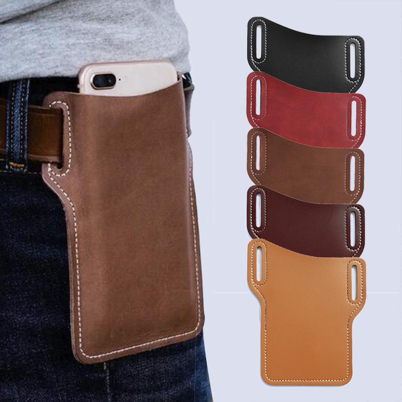 

Belt Waist Bag Men Cellphone Loop Holster Case Props Leather Purse Phone Wallet Storage Organization 12 Colors Bags