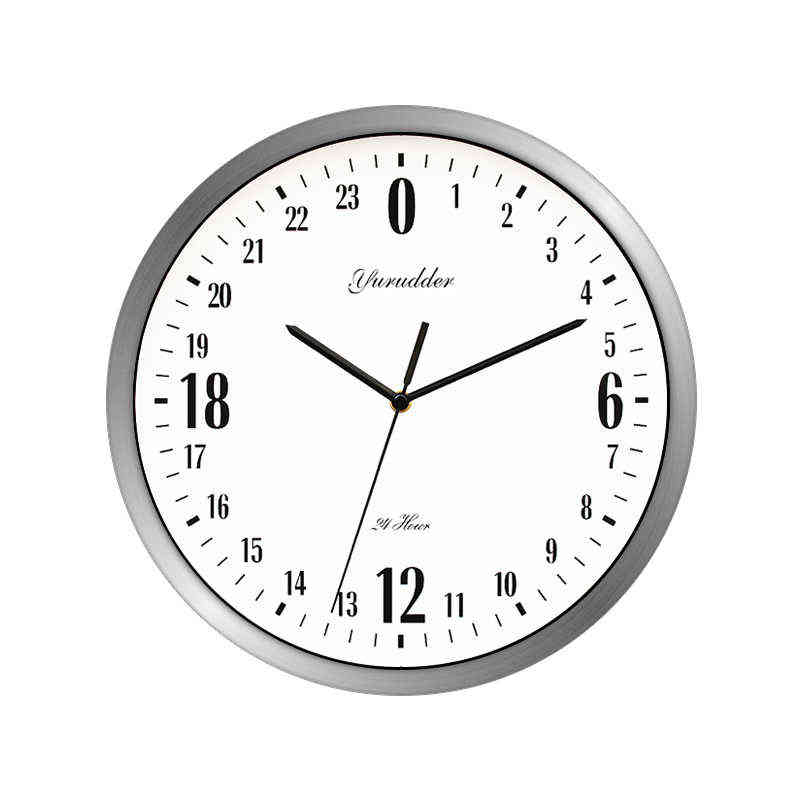 

2021 Newest 24 Hour Dial Design 12 Inches Clock Metal Frame Modern Fashion Decorative Round Wall Clock Home Decoration Bar Study H1104