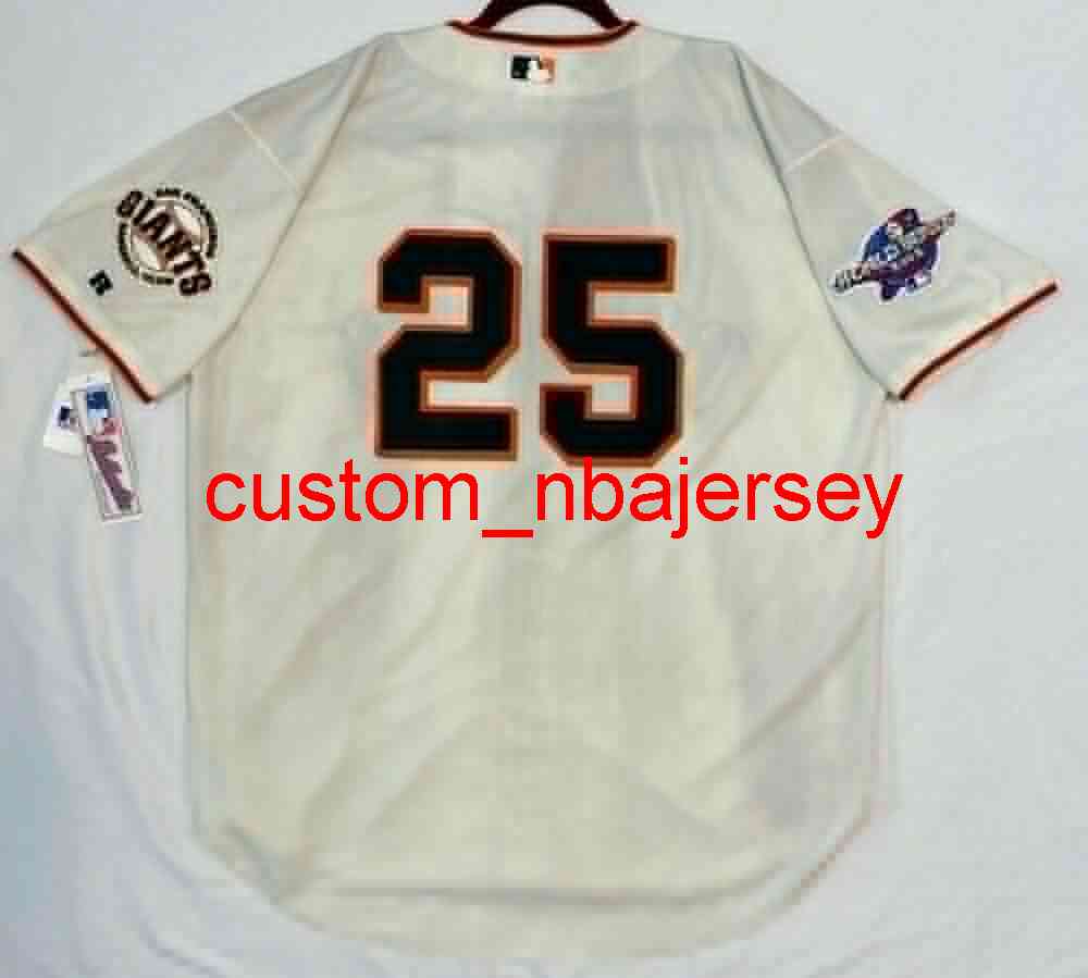 

Custom SAN FRANCISCO BARRY BONDS Jersey 2002 World Series PATCH Stitched Add Any Name Number -6XL Men Women Youth Baseball Jerseys, Ivory