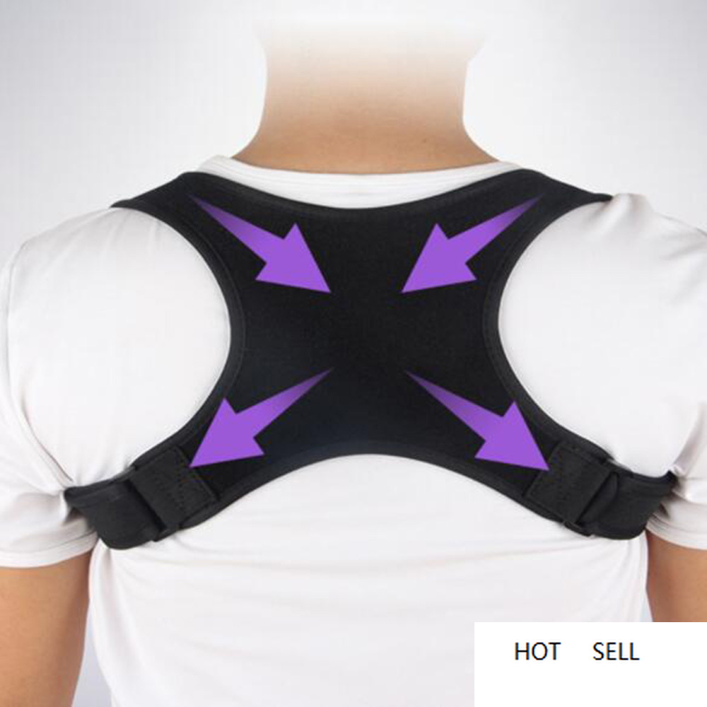 

Posture Corrector Adjustable Back Support Belt Spine Shoulder Brace Support Adult Invisible Hunchback, Black