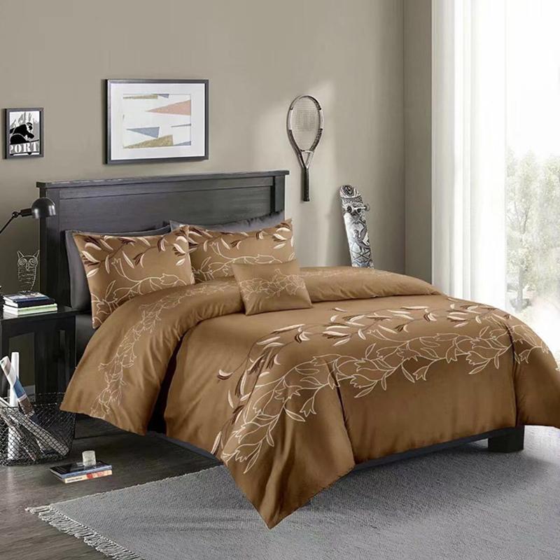 

Bedding Sets Home Textile Luxury Gold King Comforter Set Embroidery Bedclothes With Pillowcase  Size Duvet Cover For Adult