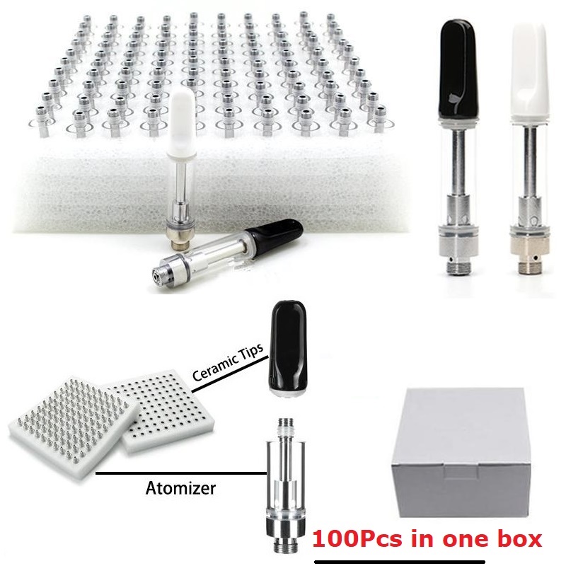 

Ceramic Empty Vape Cartridges Packaging Atomizer 510 Cartridge 0.5ML 1ML E Cigarettes Thick Oil Vaporizer pen Glass Tank