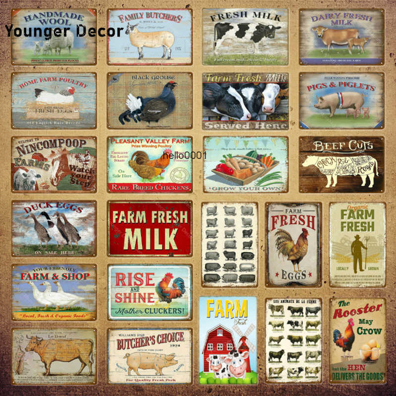 

Family Butchers Tin Signs Beef Cuts Duck Eggs Wool Vintage Metal Plaque Farmhouse Farm Shop Wall Decor Cow Pig Poster YI-120