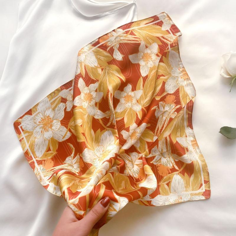 

Hats, Scarves & Gloves Sets In Spring, Ins's Silk-like Digital Small Square Scarf Was Originally Designed And Printed By Women, The
