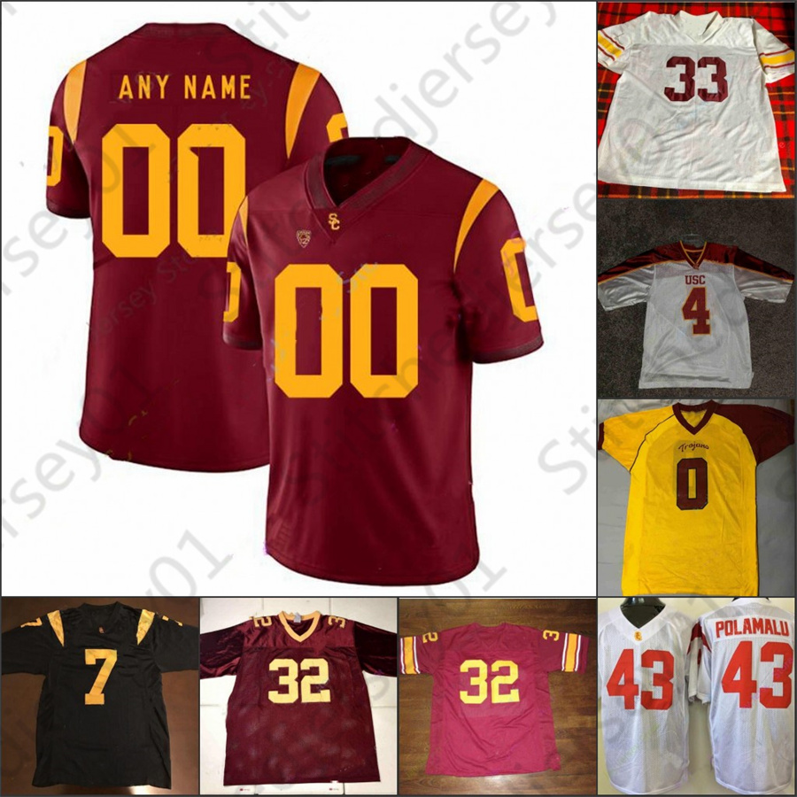 

USC Trojans Southern California Football Jersey NCAA College Clay Matthews Kedon Slovis Matt Fink Vavae Malepeai Darnold Ellison Sanchez, Red