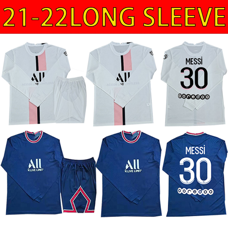 

21 22 MESSI soccer jersey MBAPPE NEYMAR JR SERGIO RAMOS DI MARIA DRAXLER football shirt 2021 2022 Long sleeve soccer MARQUINHOS VERRATTI, Green