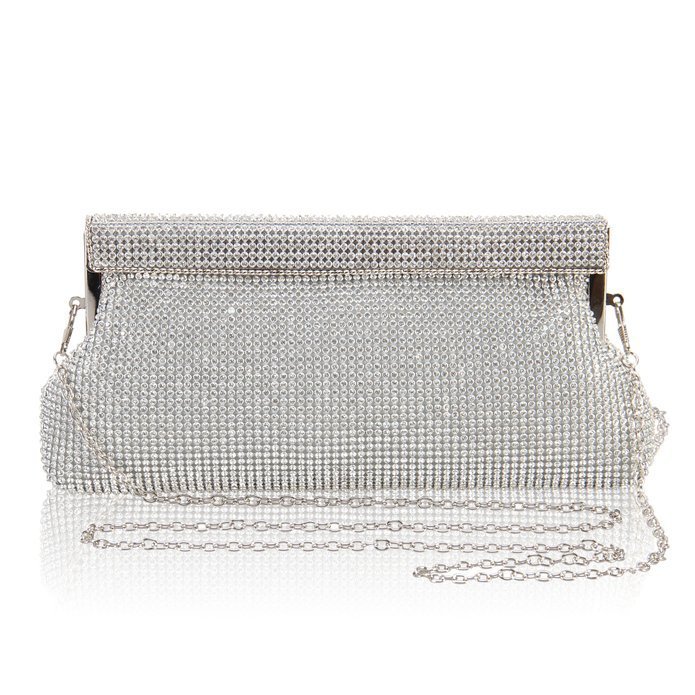 

Luxury Diamond Women's Clutch Bag Bridal Wedding Purse Mini Handbag Gold Silver Black Rhinestone Evening Bag ZD1767