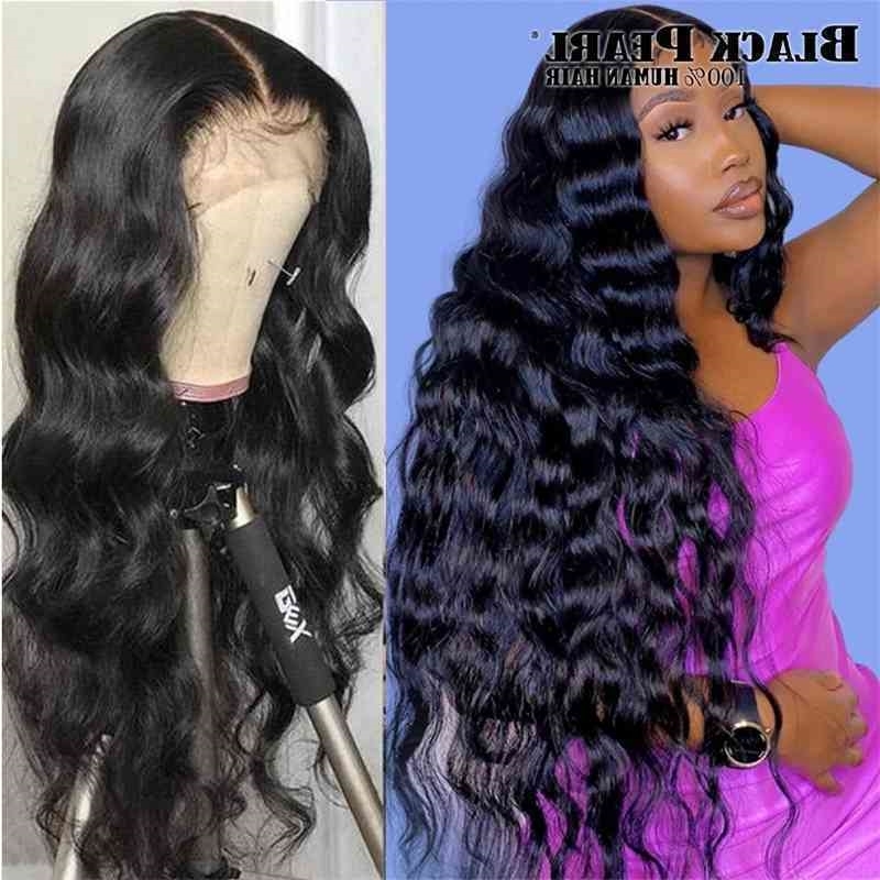 

Wave Black Pearl Body 360 Fronal Brazilian 4x4 Closure Pre-Plucked Lace Front Human Hair Wigs, Ombre color