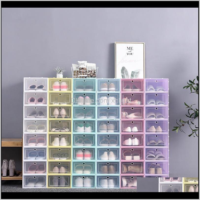 

Bins Housekeeping Organization Home & Garden Drop Delivery 2021 Storage Boxes Thickened Pp Plastic Dustproof Shoes Box With Er Transparent St