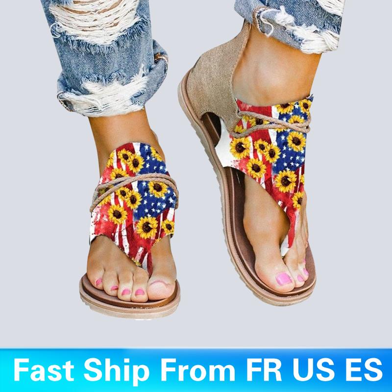 

Sandals 2021 Women Leopard Print Summer Shoes Plus Size Fashion Flat With, Black