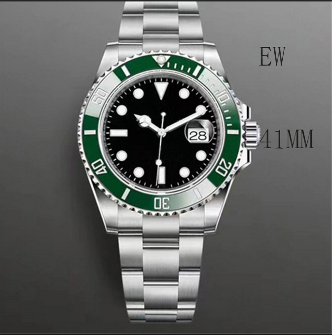 

EWF 41mm 904L Steel Strap A3235 Automatic Green Ceramics Bezel Black Dial R126610 Mens Watch Sport Watches