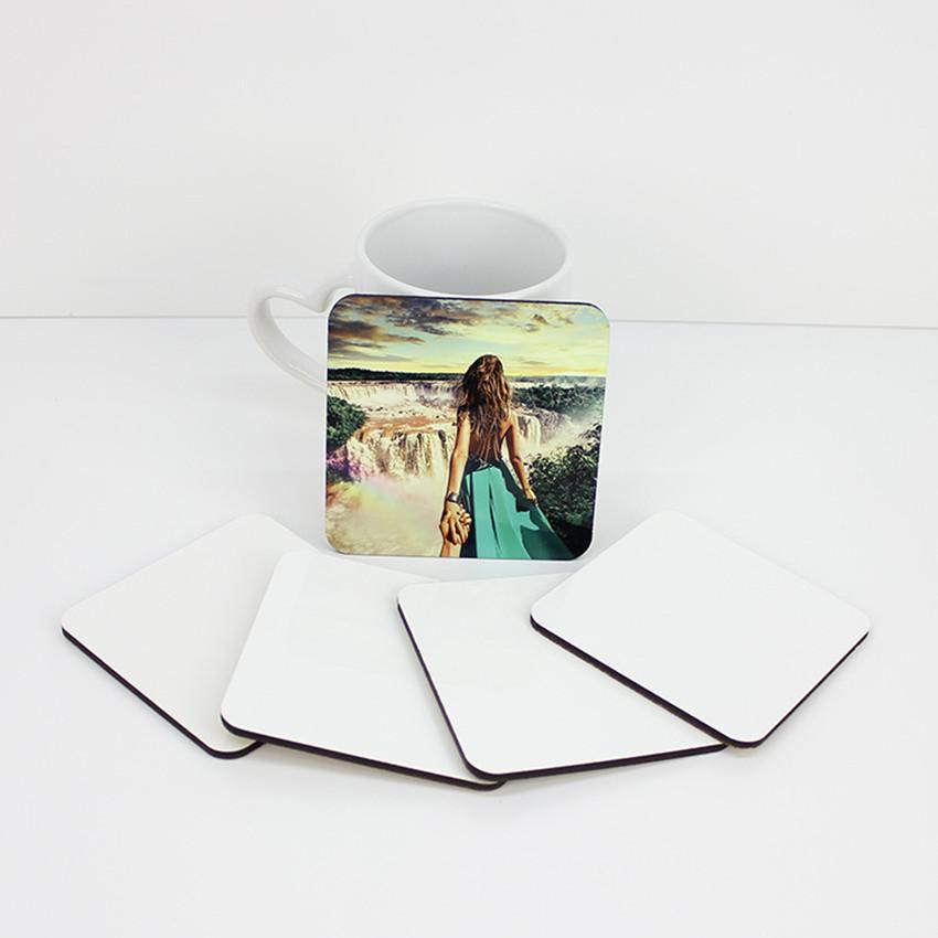 

9*9cm Sublimation Coaster Wooden Blank Table Mats MDF Heat Insulation Thermal Transfer Cup Pads DIY Coasters