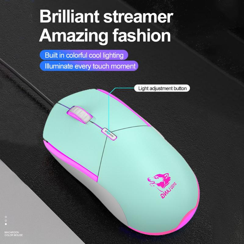 

Mice Laptop Desktop Professional Computer Mouse USB Wired RGB 6 Buttons 3 Gears 2400 DPI Mechanical For Gamers