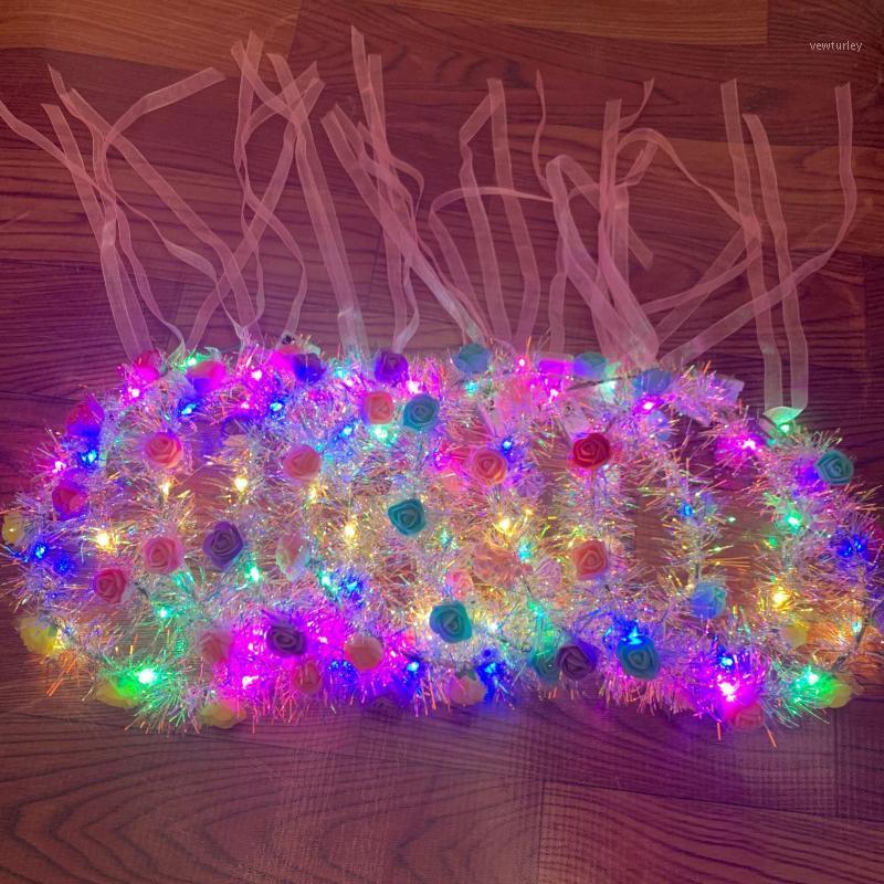 

Party Decoration Glowing Garlands Lights Headwear Headband Flower Wreath Carnival Supplies LED Hair Accessories For Girl Gift