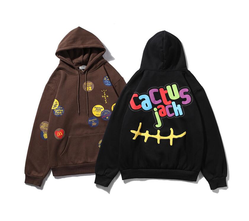 

2022 Autumn Winter Travis Scott Cactus Jack Hip-hop Hoodies Men Women Fashion Casual Sweatshirt Design Loose High Street Washed Hoody, Brown