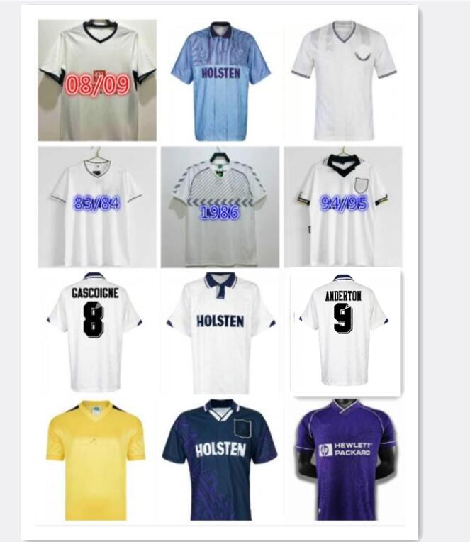 

Tottenham 1990 1998 1991 1982 Retro soccer jersey Klinsmann GASCOIGNE ANDERTON SHERINGHAM Ginola BALE Ferdinand Centenary 92 93 94 95 08 09 MODRID football shirt