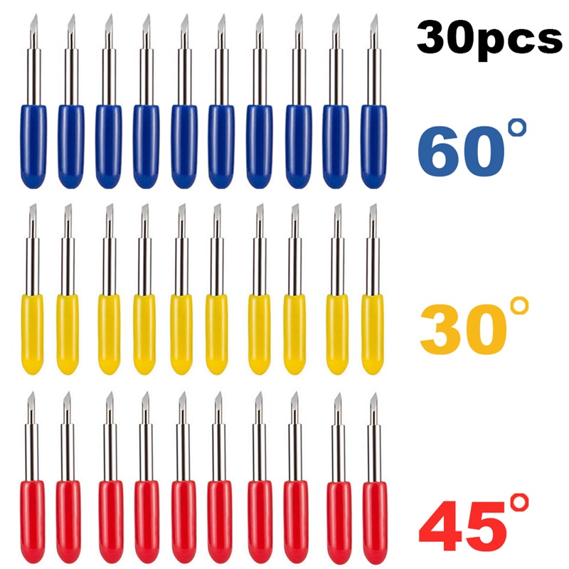 

30Pcs/Lot 30/45/60 Degree Roland Plotter Cutter Knife Cemented Carbide Blade For Vinyl Cricut Cutting Vinyl Cutter Blades Offset