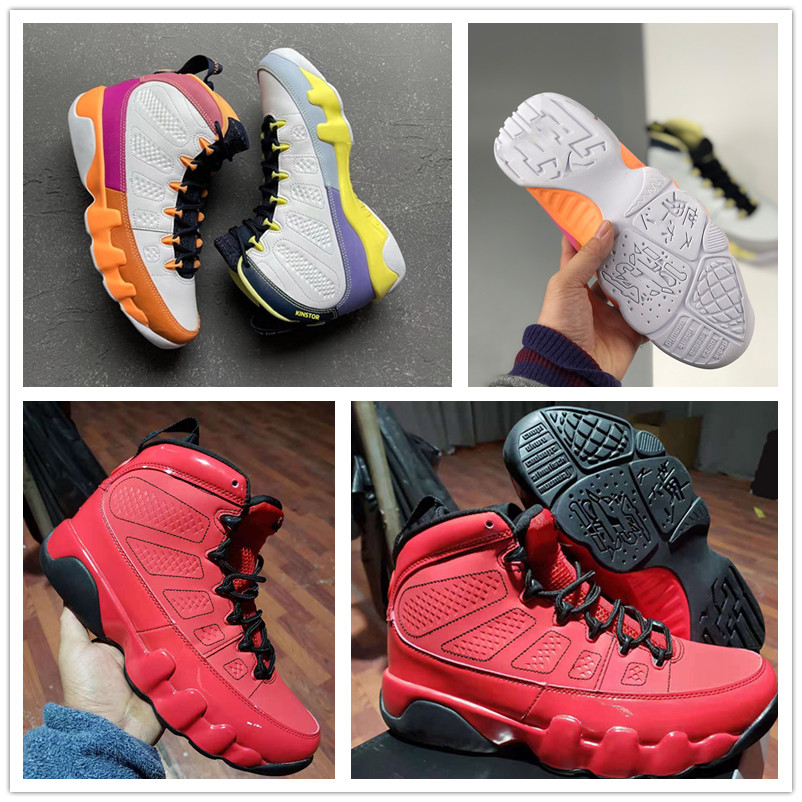

9 WMNS Change The World Chile Red Men Basketball Shoes White Desert Orange Flower Black mens Sports Sneaker with Box