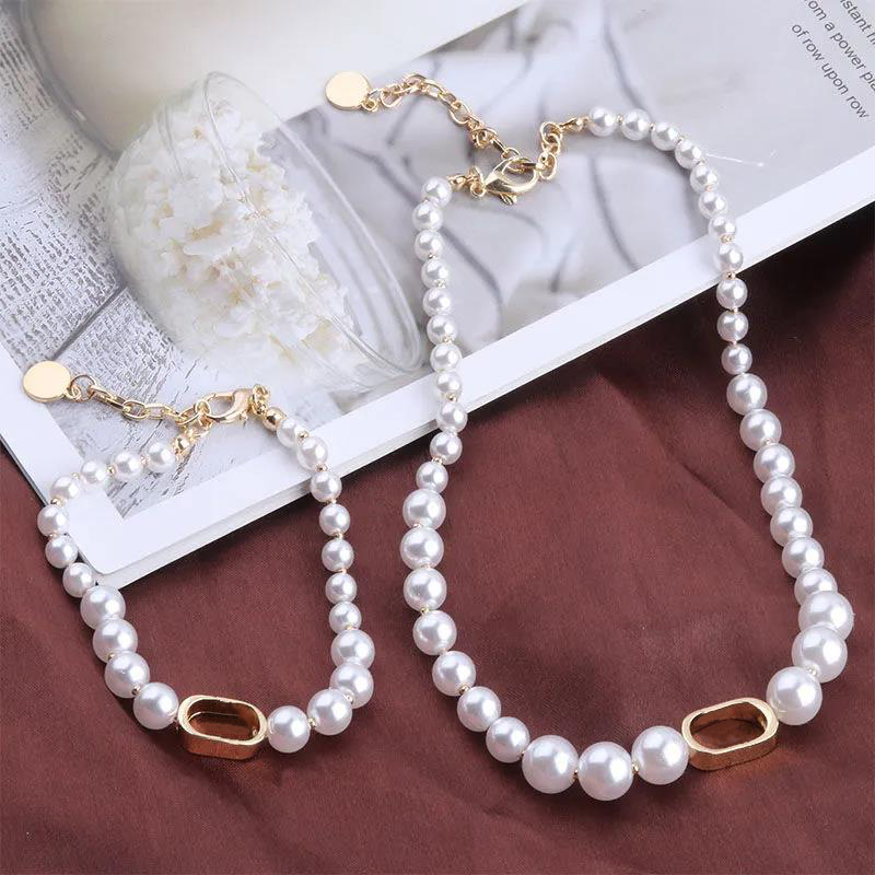 

Designer necklace pearl necklaces bracelet clavicle chain fashion temperament neck chains fashion nice, Silver