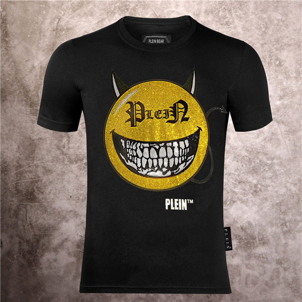 

PLEIN BEAR T SHIRT Mens Designer Tshirts Rhinestone Skull Men T-shirts Classical High Quality Hip Hop Streetwear Tshirt Casual Top Tees PB 16095, Black