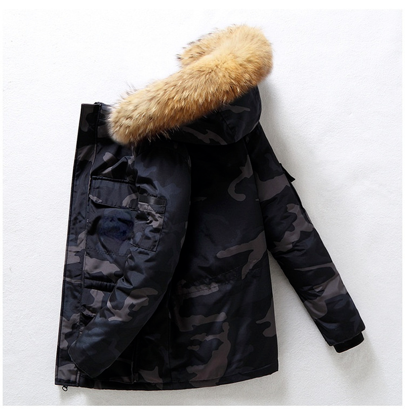 

Men Mid-length Jackets Outerwear Parka Couple Women Outdoor Tooling Padded Hooded Cotton Jacket Men's Down & Parkas M-4XL, Black