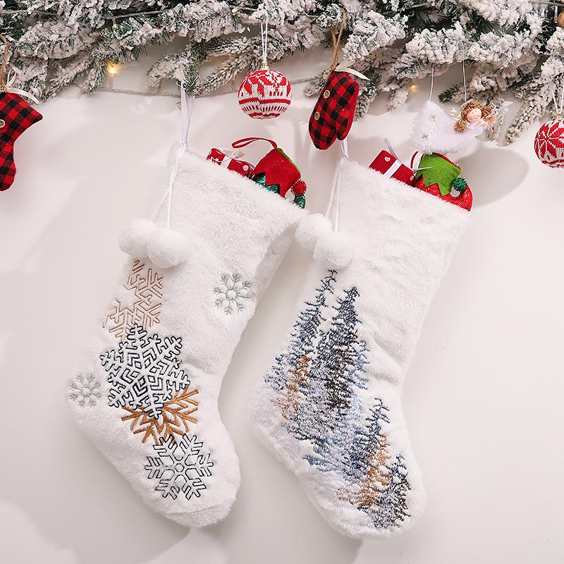 

Christmas Decorations 2022 Year Stocking Sack Diy Natal Gift Candy Bag For Home Knitted Sock Tree Decor