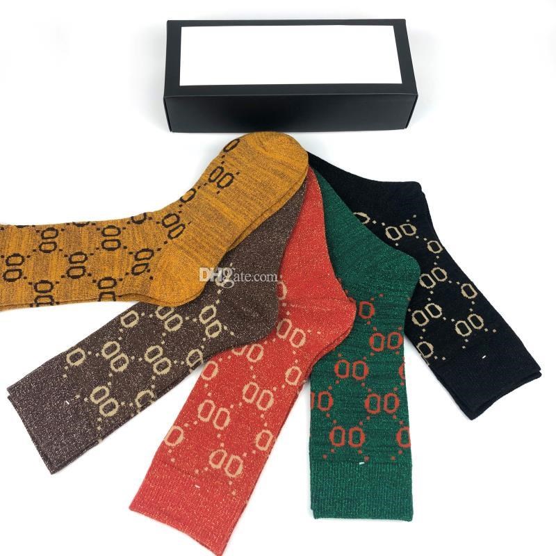 

Designer Mens Womens Sock 5 Pair Luxe Sports Winter Mesh Letter Printed Socks Embroidery Cotton Man With Box, 2#