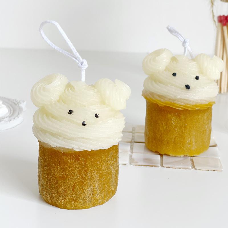 

Candles Packaging Birthday For Cake Bubble Vessels White Cute Candle Little Bear Big Candele Decorative Home Decor 50LZ