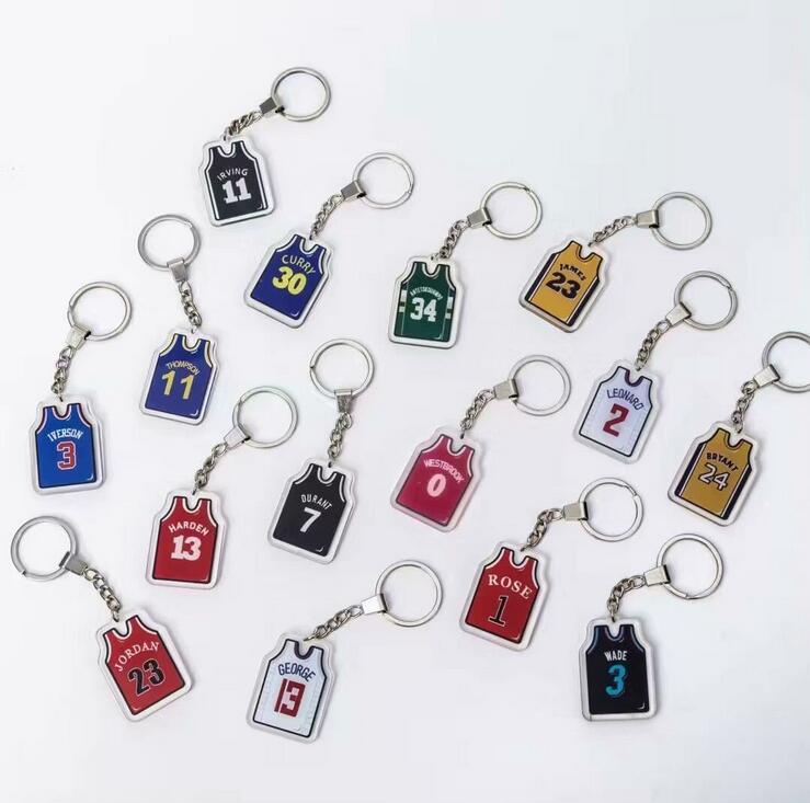 

Fashion Sports Keychain Car Chain Key Ring James Harden Curry and Durant Polo Shirt Pendant Keyring for Sports Man Gift Accessories, Silver