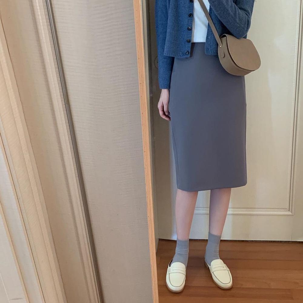 Women's Sweaters suit Autumn Winter Casual solid V Neck Cardigans sweater Single Breasted Loose Cardigan pencil skirt suits 210417Z